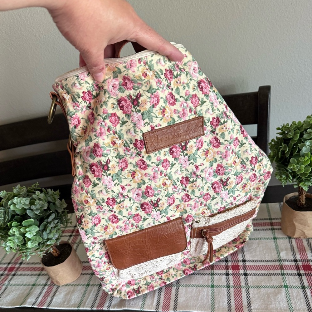 American Eagle Floral and Brown Women's Bag